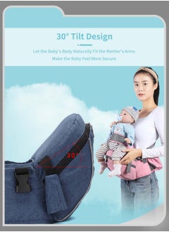 Moovant Baby Holder Carrier, Toddler Side Hip Seat, Lightweight Adjustable Baby Hip Seat, Storage Waist Stool, Widened Waist Belt, Labor-Saving Carrier, Blue  - Image 2