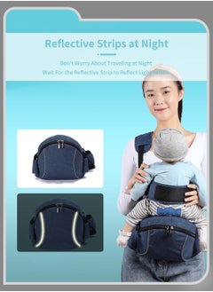 Moovant Baby Holder Carrier, Toddler Side Hip Seat, Lightweight Adjustable Baby Hip Seat, Storage Waist Stool, Widened Waist Belt, Labor-Saving Carrier, Blue  - Image 3