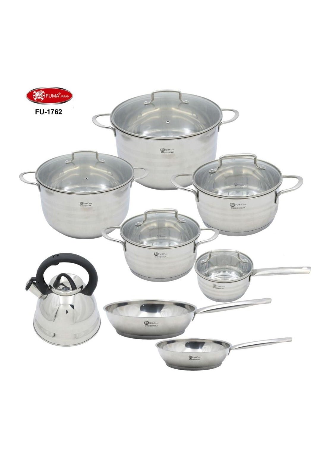 14PCS COOKWARE SET STAINLESS STEEL 