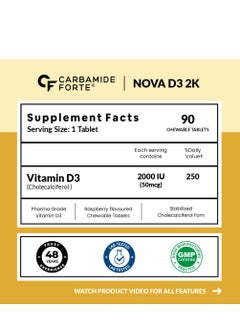 Carbamide Forte Vitamin D3 2000IU | Vitamin D Tablets for Bone & Immune Health | D3 supplement -Cholecalciferol | Vitamin D3 Tablets for Women & Men | Orange Flavour - 120 Tablets - pzsku/ZB0D3DDDA5C1AD8C5C45AZ/45/_/1735641242/69196bf1-86b9-4d07-aea4-a1a9a10df976