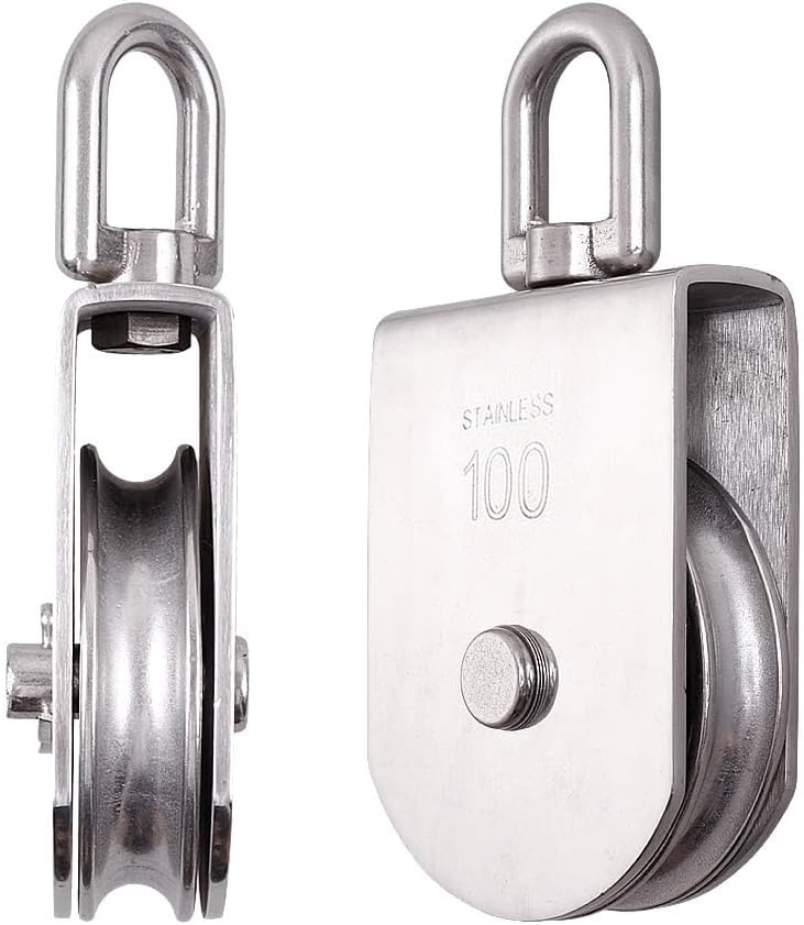 Rocaris M100 Heavy Duty Stainless Steel Single Pulley Block - 3300 lbs Capacity - Image 2