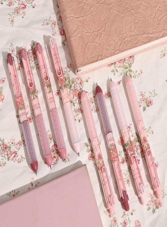 BAYTORY 8Pcs Retractable Gel Pens, Scented Ink Pens, Smooth Writing Black Ink Pen with Aesthetic Pen Barrel for Journaling Note Taking Sketching (Pink) - Image 4