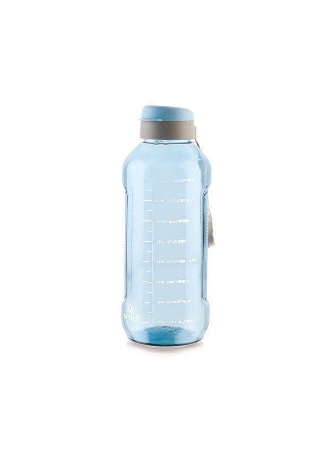 ATTRO Ultra Pro Motivational 1.5 L BPA-Free Water Bottle with Leak-Proof Flip-Top Cap, Nylon Strap and Stylish Color for Daily Hydration- Blue, Plastic - Image 1