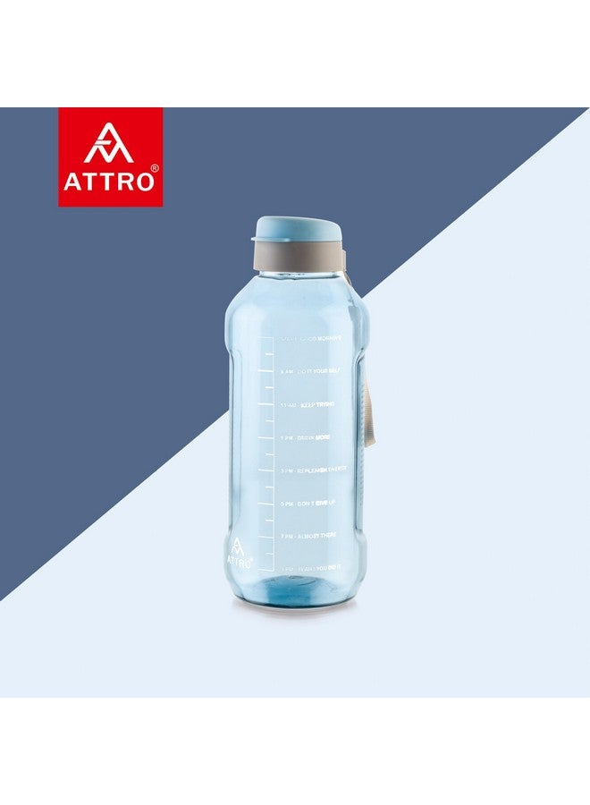 ATTRO Ultra Pro Motivational 1.5 L BPA-Free Water Bottle with Leak-Proof Flip-Top Cap, Nylon Strap and Stylish Color for Daily Hydration- Blue, Plastic - Image 5