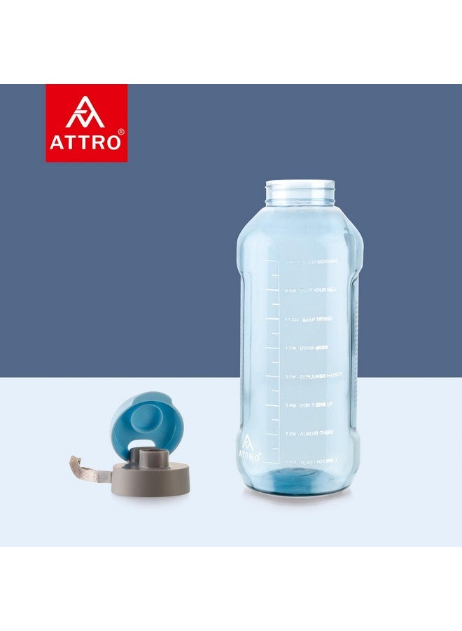 ATTRO Ultra Pro Motivational 1.5 L BPA-Free Water Bottle with Leak-Proof Flip-Top Cap, Nylon Strap and Stylish Color for Daily Hydration- Blue, Plastic - Image 3