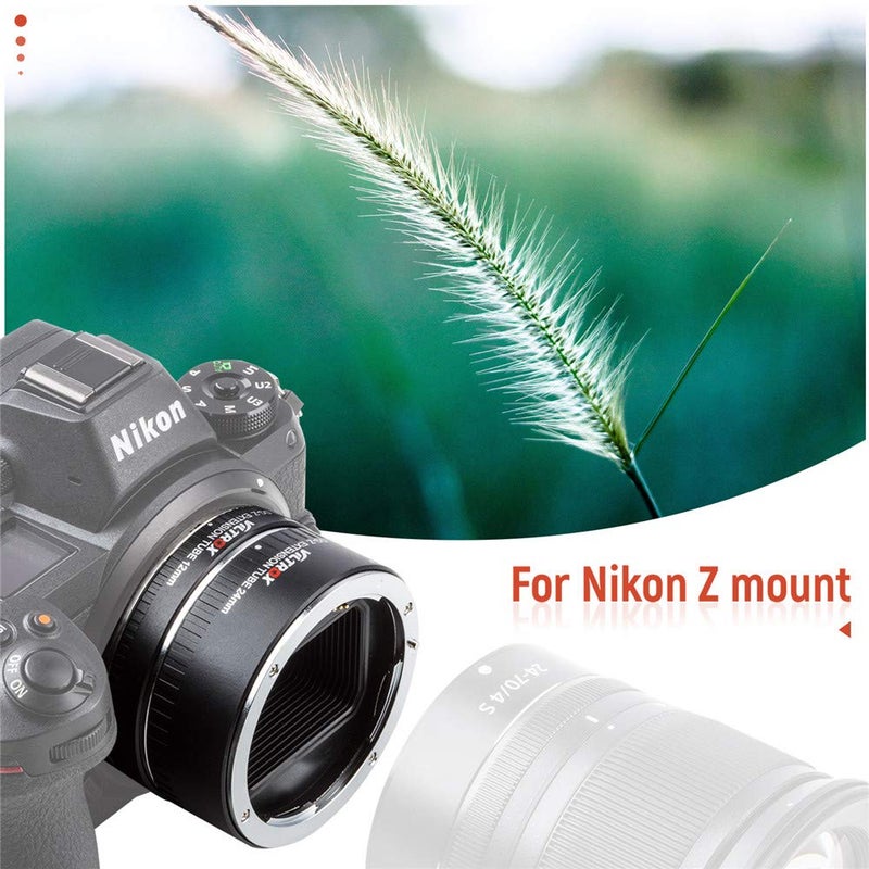 VILTROX DG-Z Auto Focus AF Macro Extension Tube Ring Set 12mm,24mm for Nikon Z-Mount Mirrorless Camera Zfc Z5 Z50 Z6 Z6II Z7 Z7II for Macro Photography - Image 4
