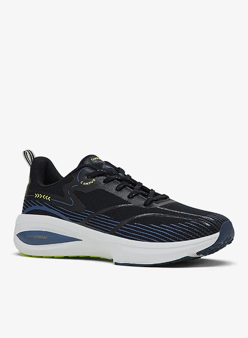 CAMPUS Men Glitch Memory Foam Lace-Up Running Shoes-Navy