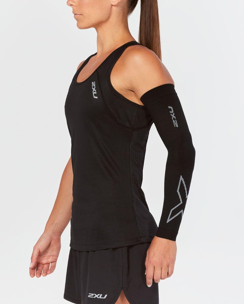 2XU Compression Flex Arm Sleeve - Small - Black/Grey - Image 2