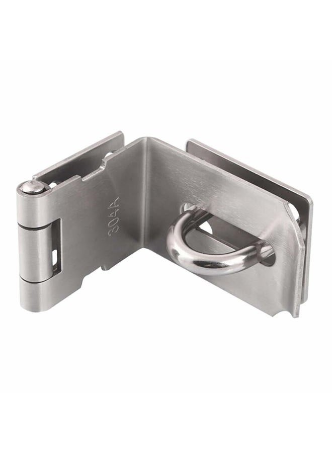 HOWDIA 4 Inch Door Hasp Latch 90 Degree, Stainless Steel Safety Right Angle Padlock Hasp Locking Latch Security Door Clasp Hasp Lock Latch for Push/Sliding/Barn Door, 2mm Thick, Brushed Silver - Image 1