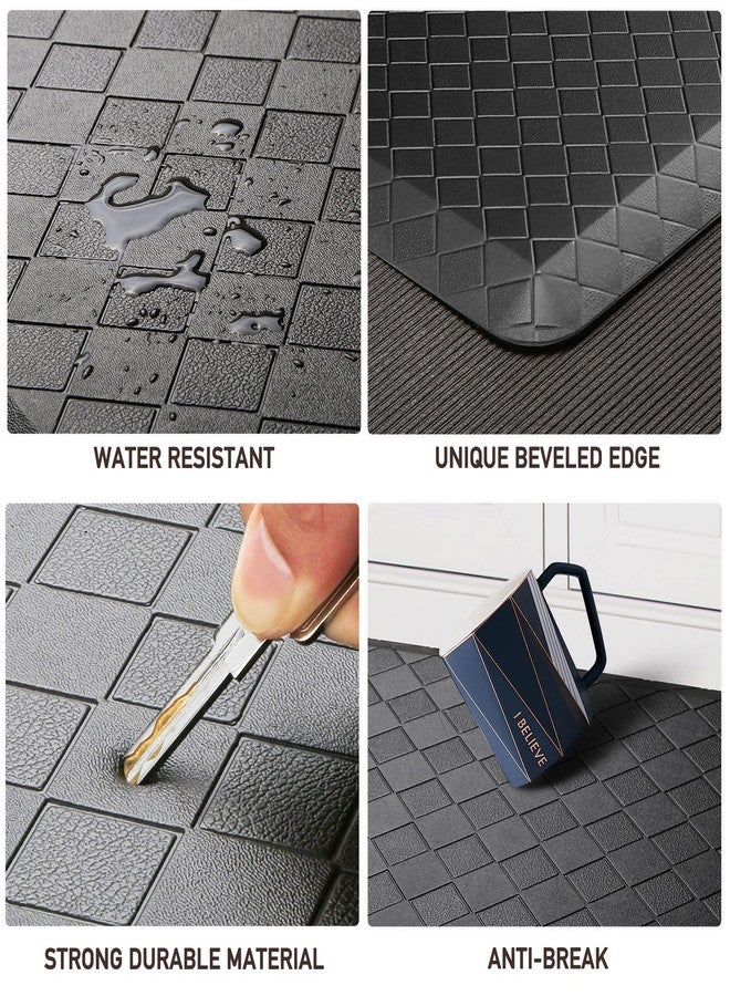HappyTrends Kitchen Floor Mat - 4/5 Inch Thick Anti-Fatigue Kitchen Rug,Waterproof Non-Slip Kitchen Mats and Rugs Heavy Duty Ergonomic Comfort Rug for Kitchen,Office,Sink,Laundry,(17.3" x 28", Black) - Image 3