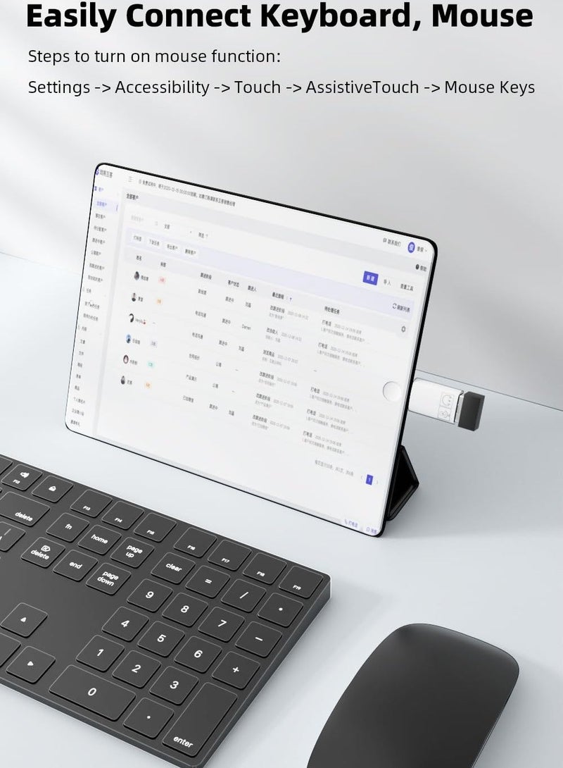 2 Pack Lightning to USB C Adapter, USB C/USB 3.0 Female to Lightning Male OTG Adapter for iPhone/iPad, Support Connect Card Reader, U Disk, USB Flash Drive, Keyboard, Mouse and More