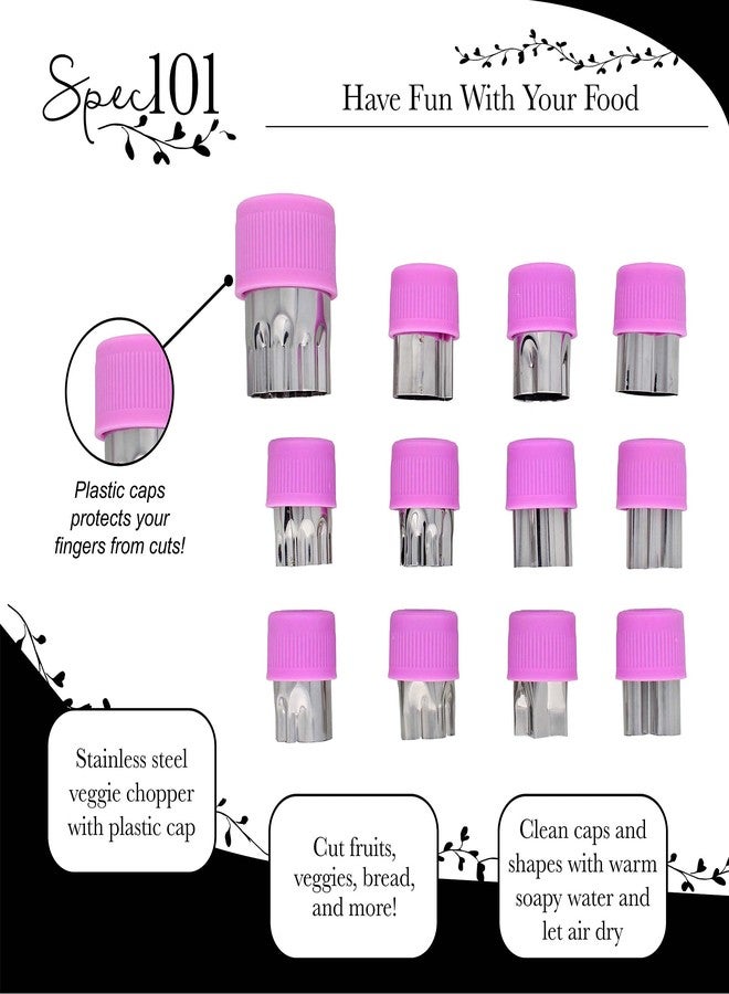 Spec101 Vegetable Chopper - 12pc Mini Food Chopper with Flower, Animal, and Shape Fruit Cutter Pieces for Treats - Image 4