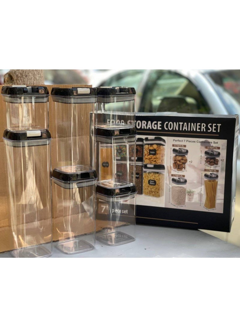Perfect Container Set 7-Piece Jumbo Set Containers for legumes, spices, and snacks Clear acrylic with airtight lids Vacuum press clips - Image 2