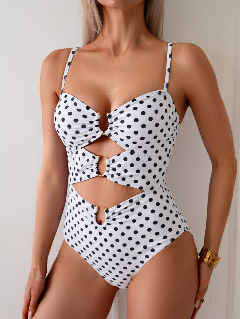 Eomenie Womens Cutout One Piece Swimsuit with Ring Linked Sexy Monokini Bathing Suit for Beach Vacation - Image 4