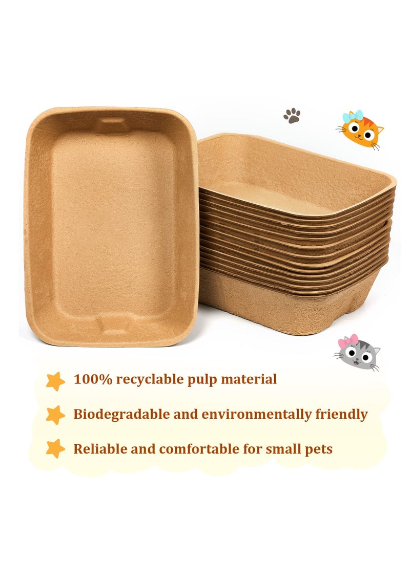 Generic - 5 Pack Disposable Cat Litter Box Paper Kitten Litter Boxes Sustainable Clean Sifting Small Disposable Cat Litter Box - Image 1