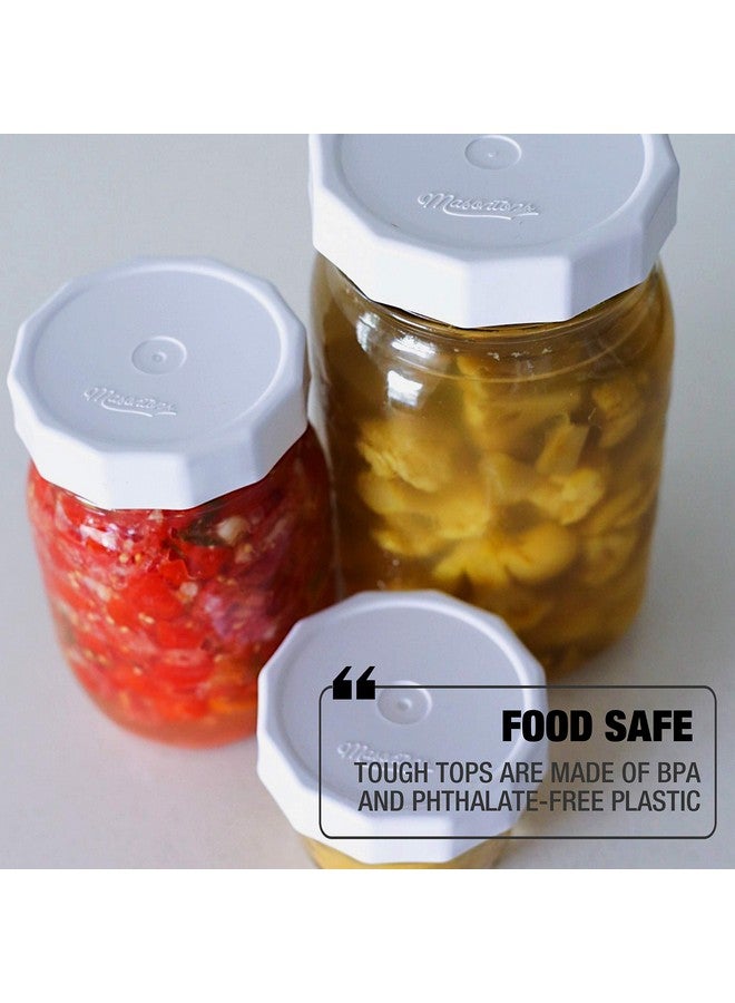 Masontops Tough Tops - Regular Mouth Mason Jar Lid - White - BPA-Free Plastic Screw Caps - Durable Reusable Jar Covers - Image 5