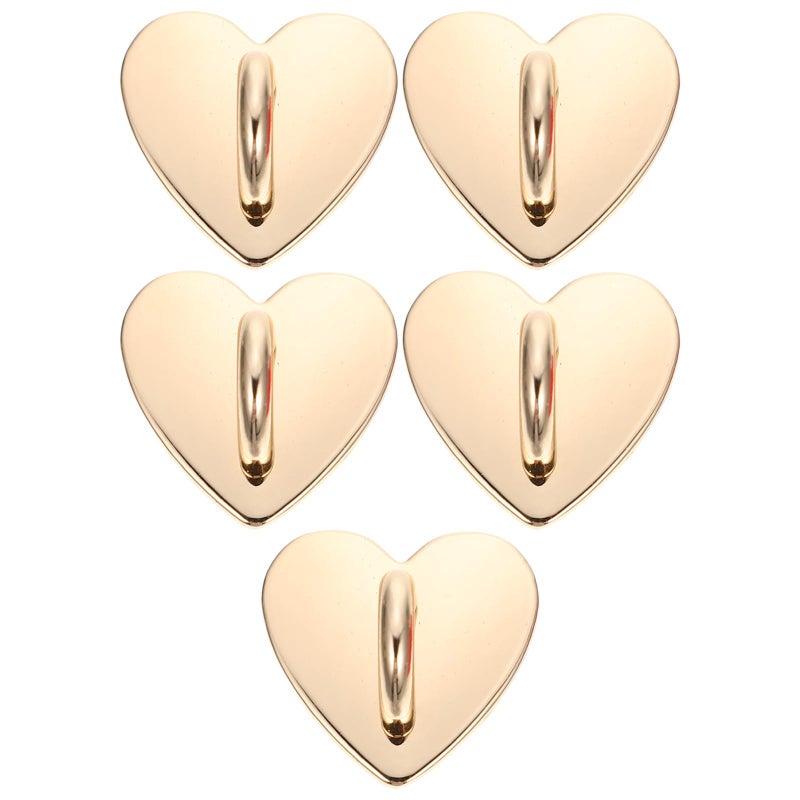5Pcs Yellow Peach Heart Shaped Metal Phone Ring Holder Grip Stand For Mobile - Image 2