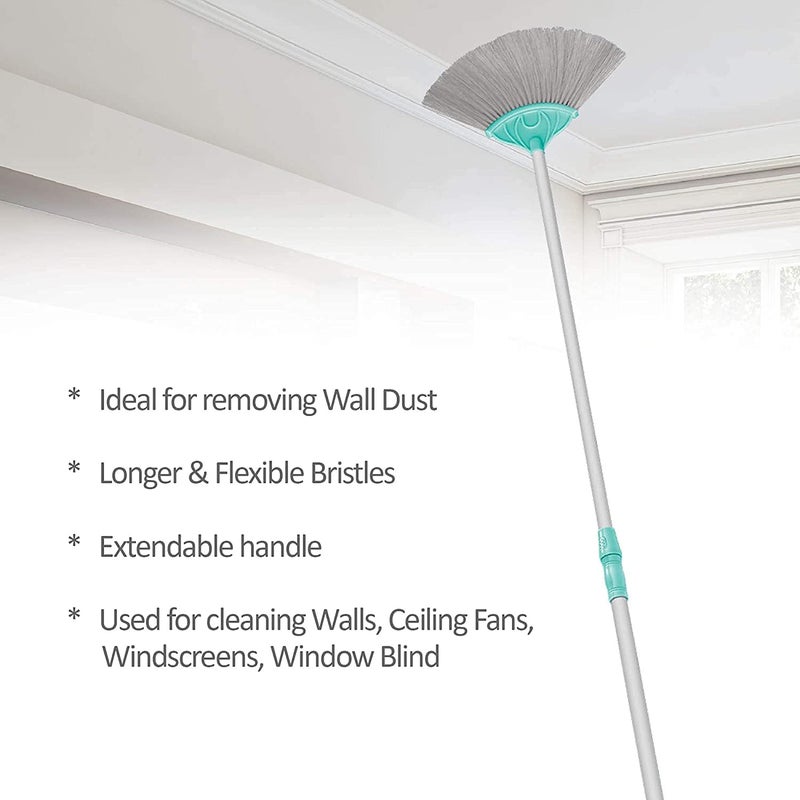 BIG CART Cobweb Cleaning Broom ExtendableBroom with Long Stainless Steel Rod Cobweb Cleaner Stick Ceiling Brush with Long Handle Use in Fan Ceiling and Roof Cleaning Multicolor 5ft Pack of 1 - Image 4