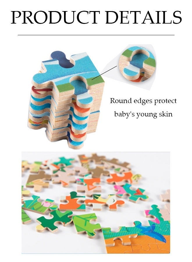 Children Puzzle Early Education Enlightenment Cognition Wooden Jigsaw Puzzles Challenge Creativity and Intelligence Perfect Gift and Family Time Activity High Quality and Vibrant - Image 4