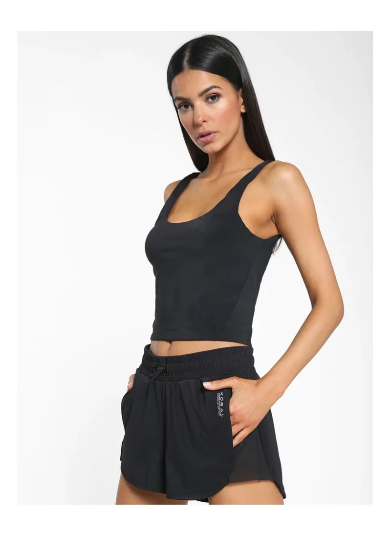 Koral Koral Korra Blackout Crop Top,  A583E32-M-Blk