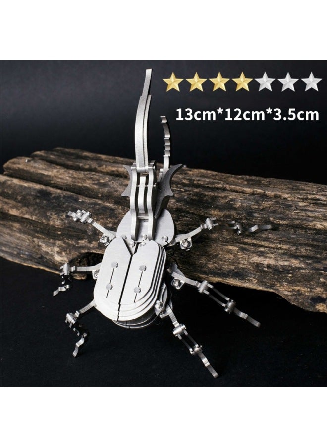 Steel Warcraft Scorpion King Color Scorpion Scorpion Three-dimensional Puzzle Metal Assembled Mechanical Insects Children's Educational Toys-Color:Iron Beetle Diy - Image 1