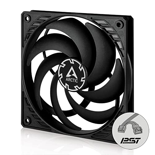 ARCTIC P12 Slim PWM PST - PC Fan, 120mm Case Fan with PWM Sharing Technology (PST), Pressure-optimised, Quiet Motor, Computer, Extra Slim, 300–2100 RPM - Black - Image 1