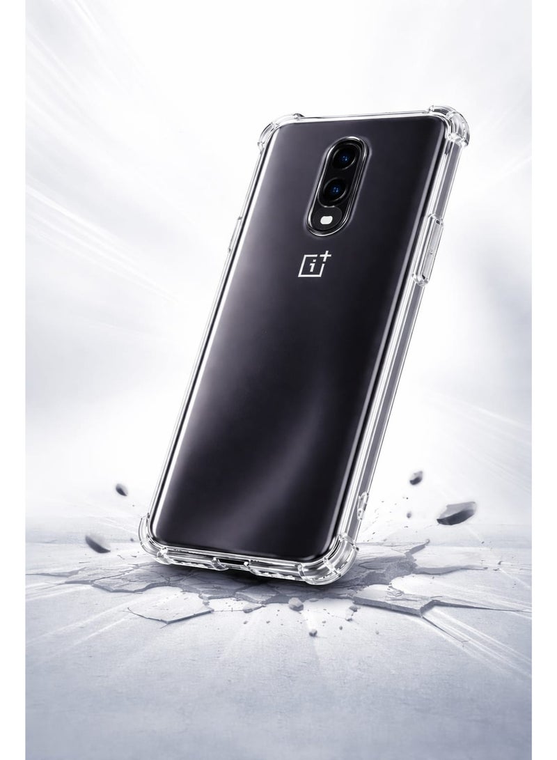جراب سيليكون شفاف لهاتف OnePlus 6T  مزود بزوايا حماية مقاومة للصدمات، جراب رقيق وناعم وشفاف ومرن من مادة TPU، مقاوم للخدش - Image 3