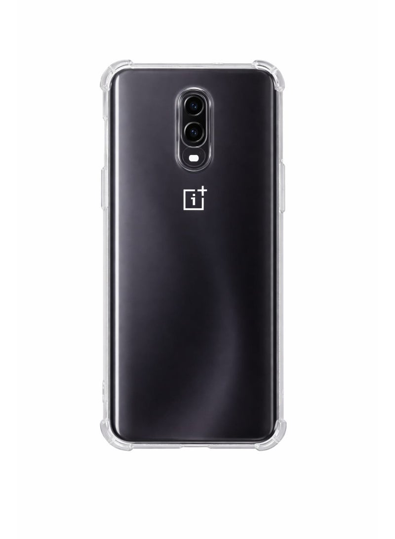 جراب سيليكون شفاف لهاتف OnePlus 6T  مزود بزوايا حماية مقاومة للصدمات، جراب رقيق وناعم وشفاف ومرن من مادة TPU، مقاوم للخدش - Image 1