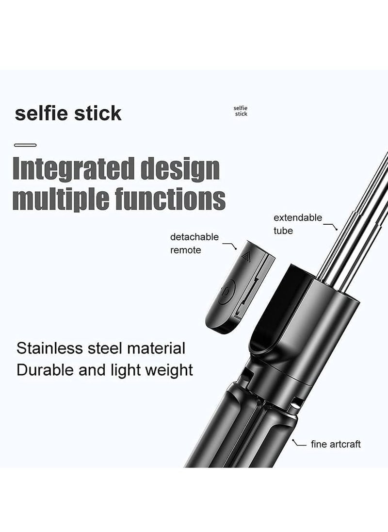 Generic - Selfie Stick Extendable Selfie Stick with Wireless Remote and Tripod Stand Portable Lightweight Compatible with iPhone Samsung Google OnePlus More - Image 1