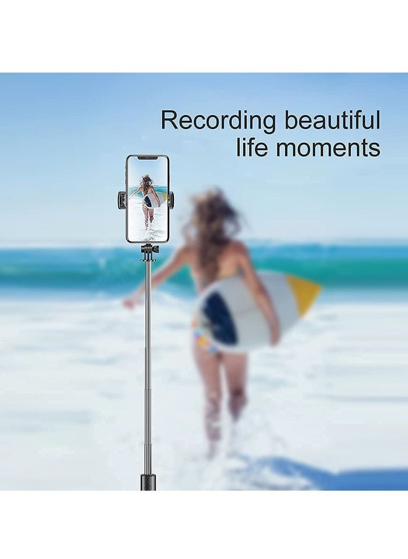 Generic - Selfie Stick Extendable Selfie Stick with Wireless Remote and Tripod Stand Portable Lightweight Compatible with iPhone Samsung Google OnePlus More - Image 1