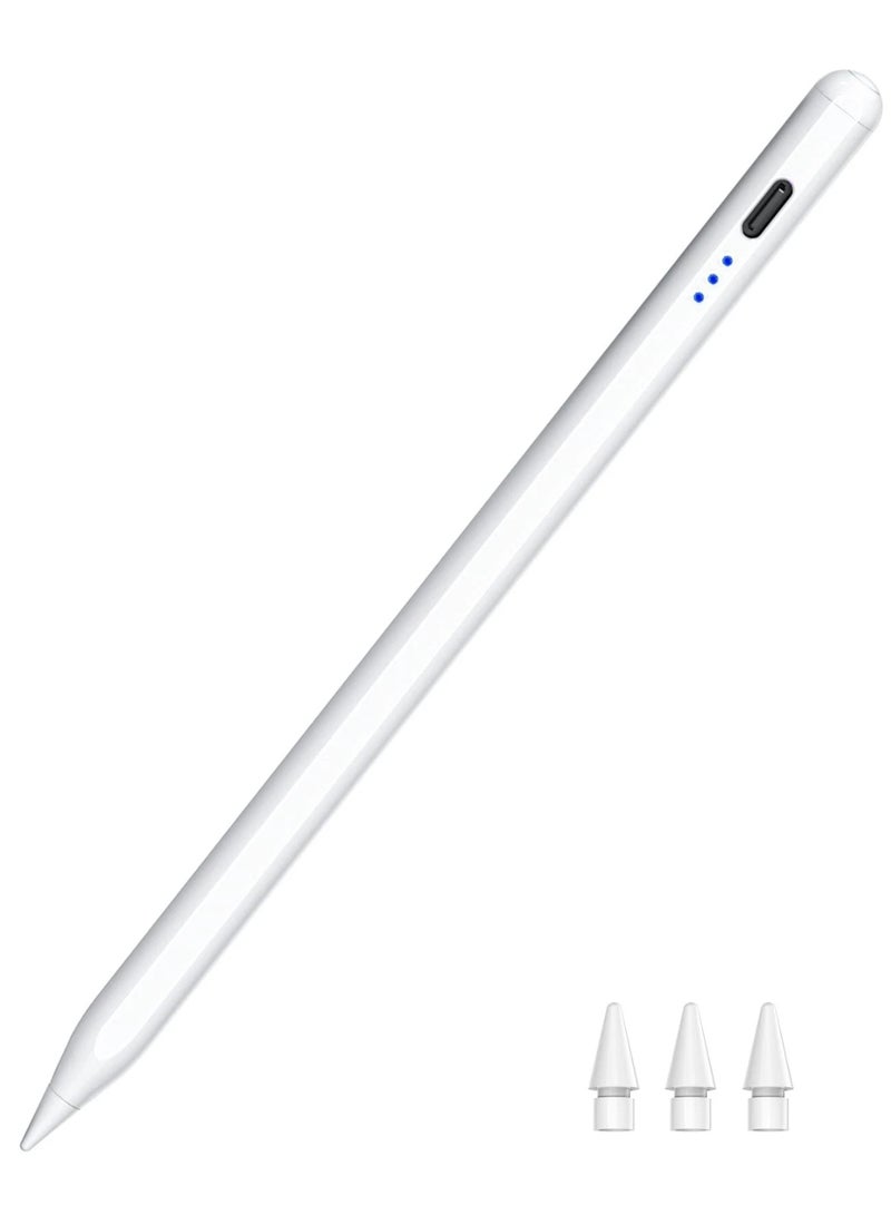MOR IPad Pencil 2nd Generation with Magnetic Wireless/USB-C Charging and Palm Rejection, Stylus Pen Compatible with Apple iPad Pro 11" 1/2/3/4 & 12.9" 3/4/5/6, iPad Air 4/5, iPad mini 6 (White)  - Image 1