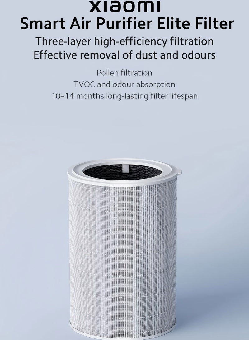 Xiaomi Smart Air Purifier Elite Filter,Pollen filtration TVOC And Odour Absorption 10–14 Months Long-Lasting Filter Lifespan AFEP7TFX19 White - Image 3