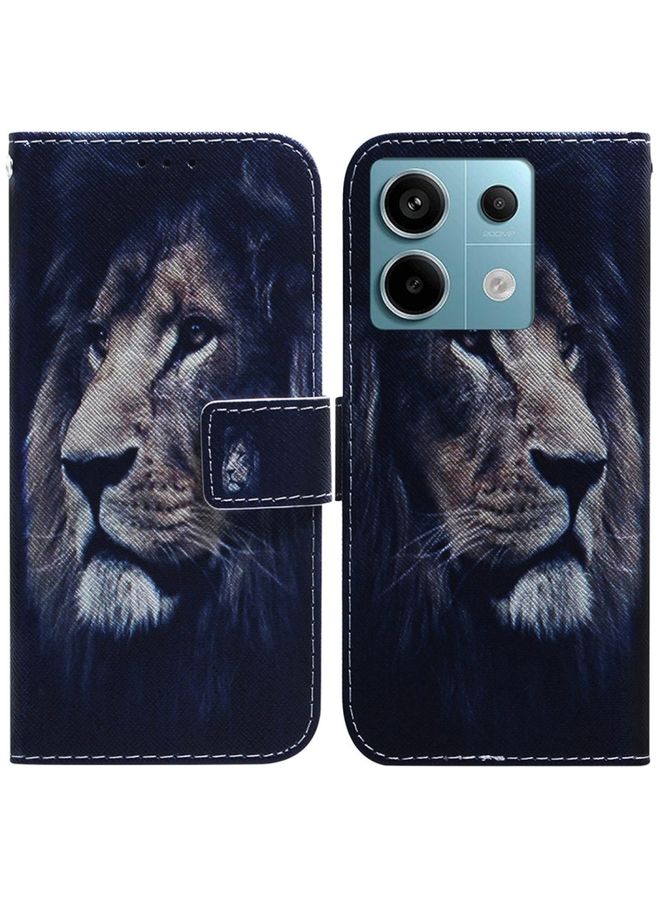 Case Cover For Xiaomi Redmi Note 13 Pro 5G Coloured Drawing Flip Leather Phone Case Lion