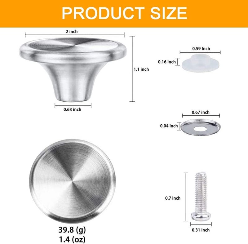 ILOVYO Dutch Oven Knob Stainless Steel Replacement Handle for Le Creuset,Aldi,Lodge and Other Enameled Cast-Iron Dutch Oven Pot Lid Knob Replacement(Silver 1 Set) - Image 2