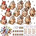 Poen 12 Set Christmas Gingerbread House Craft Kit Bulk Prebuilt Mini Gingerbread House with Pom Poms Markers Sticker Tapes Fun DIY Cardboard Christmas Craft for Holiday Party DecorationStylish Style - Image 2