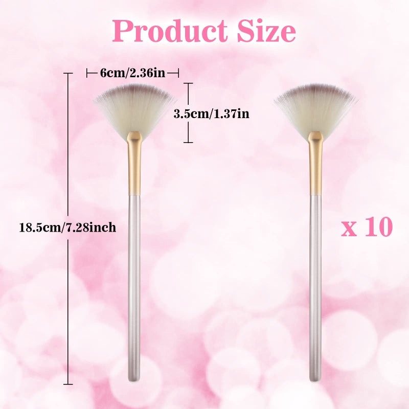Prasacco 10 Pcs Fan Brushes for Facials, Fan Mask Brushes, Soft Facial Brushes Applicator for Mask Mud Cream Makeup Estheticians - Image 2