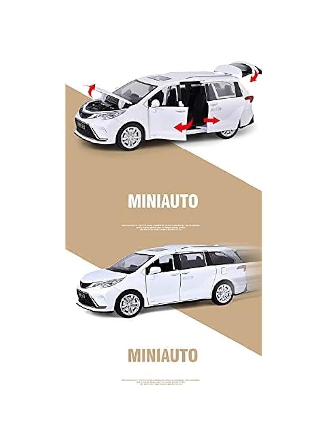 Toy car Model 1:24 for Toyota Sienna Granvia MPV Van Alloy Model Car Toy Diecasts Sound and Light Car Toys for Children (Color : D4) - Image 4