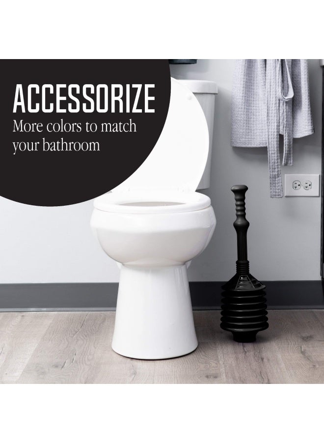 JS Jackson Supplies Professional Bellows Accordion Toilet Plunger, High Pressure Thrust Plunge Removes Heavy Duty Clogs from Clogged Bathroom Toilets, All Purpose Power Plungers for Bathrooms, Black - Image 5