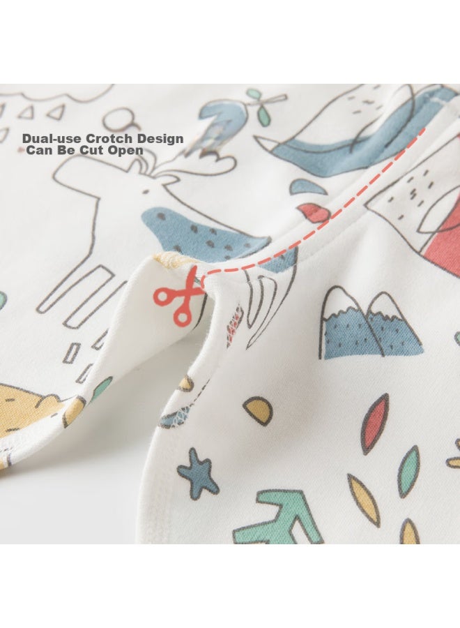 Good bear Cute Bear Boys And Girls Baby Long Sleeve Long Pants Underwear Set Autumn And Winter Baby Children's Pajamas Home Clothes Separated Two-piece Set - Image 2