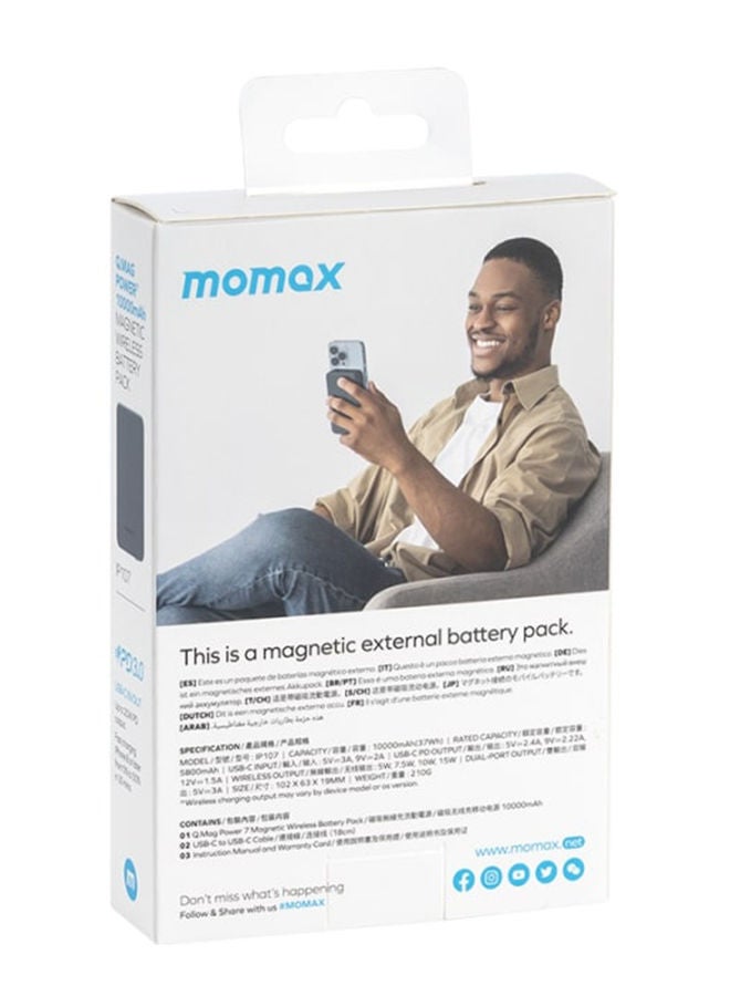 Momax Q.Mag Magnetic Wireless Battery Pack 10000mAh - Silver - Image 5