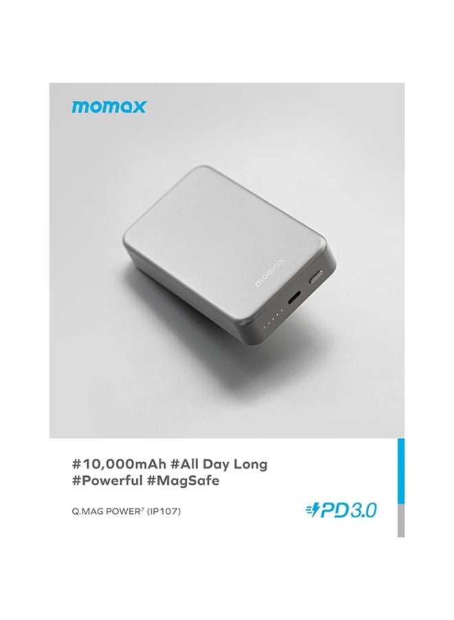 Momax Q.Mag Magnetic Wireless Battery Pack 10000mAh - Silver - Image 3
