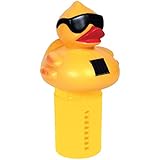 GAME 12301-BB Solar Light-Up Derby Duck Mid-Size Chlorinator Pool Chorine Dispenser, Yellow - Image 1