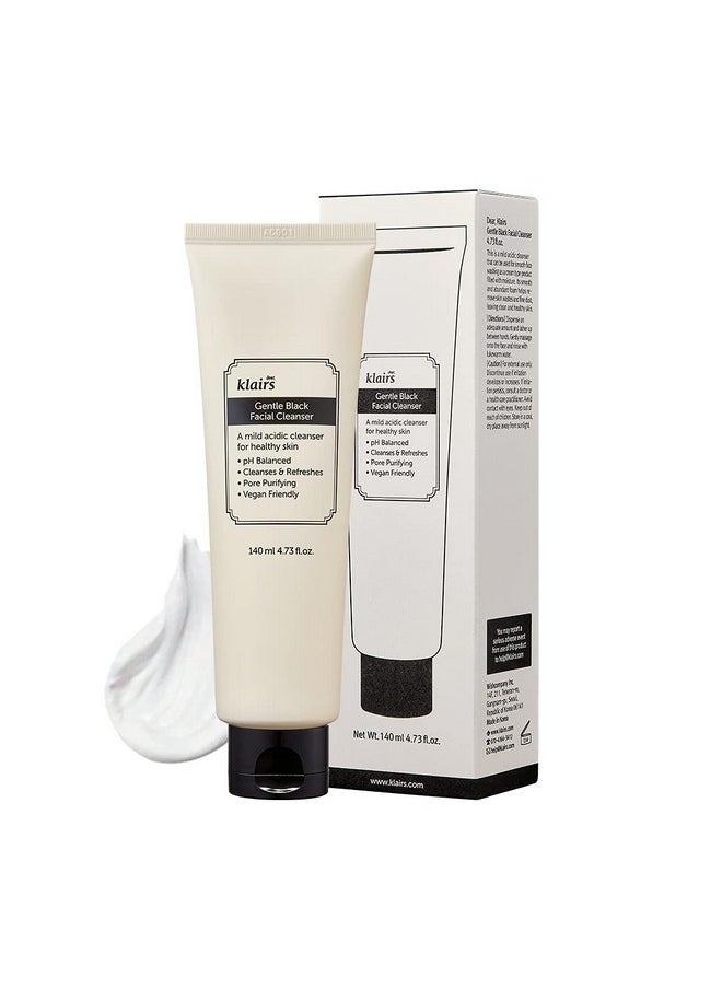 DearKlairs DearKlairs] Gentle Black Facial Cleanser, 4.73 Fl Oz | Vegan, low pH, Hydrating Finish, 99% Fine Dust Removal, A Creamy foam cleanser, daily face wash  - Image 1