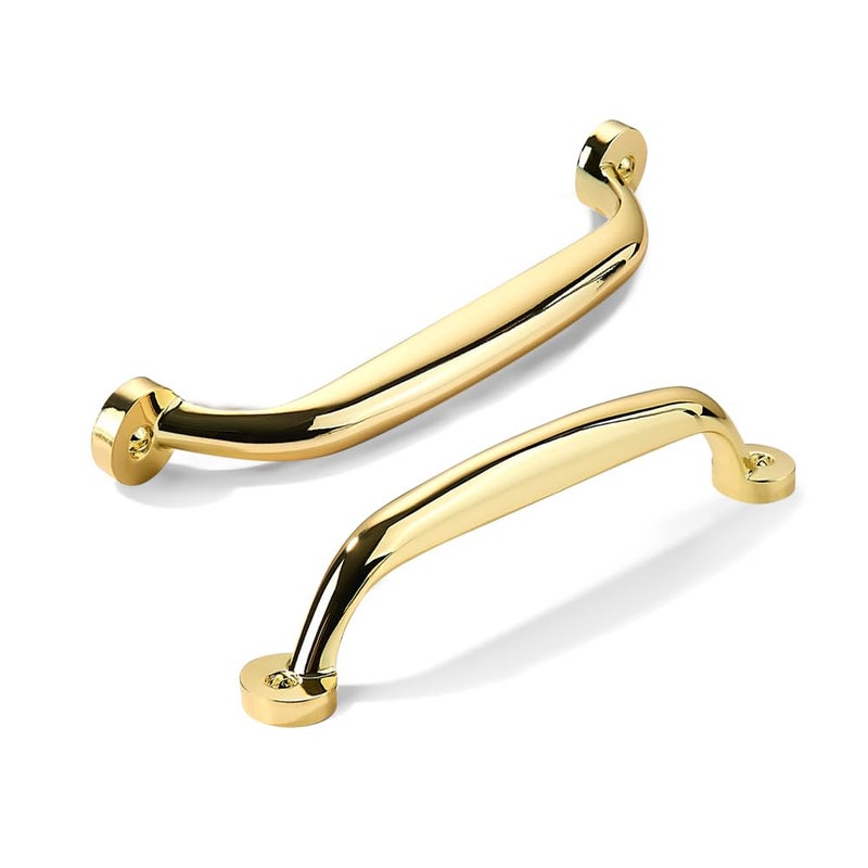 CABDM 10 Pack 6 inch Hole Center Polished Brass Cabinet Pulls Heavy Duty Solid Drawer Hardware Handles Kitchen Vanity Bathroom Handles - Image 2