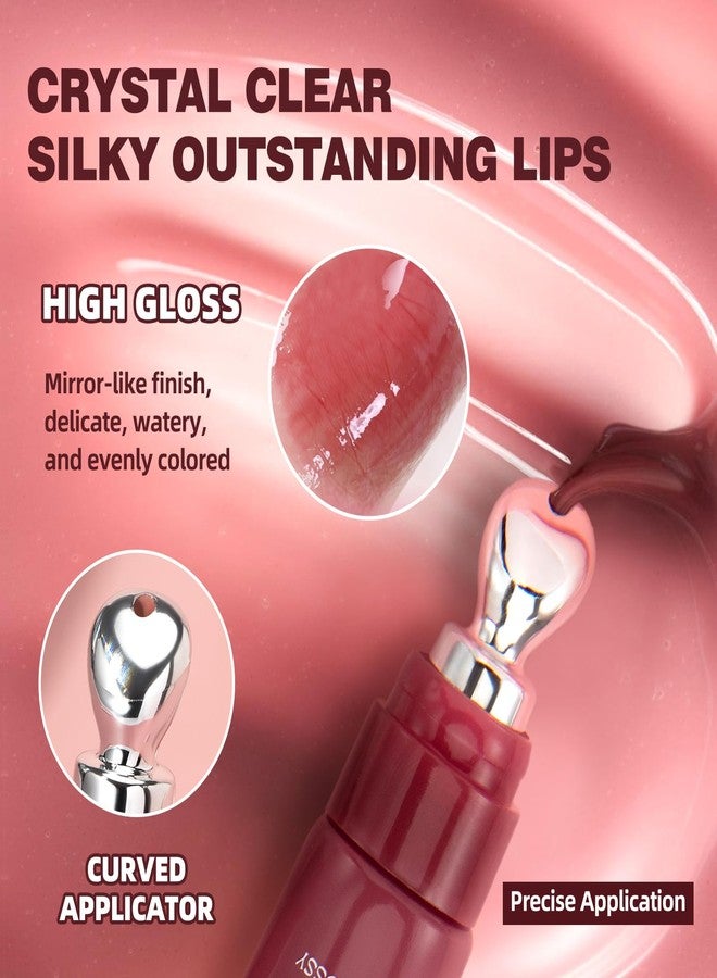 DENESTUP Hydrating Lip Gloss Lip Jam Set, Tinted Lip Gloss Plumping Glossy Jelly Liquid Lipstick Glitter Lipgloss High Shine Lipgloss for Women (4 Colors Set) - Image 2