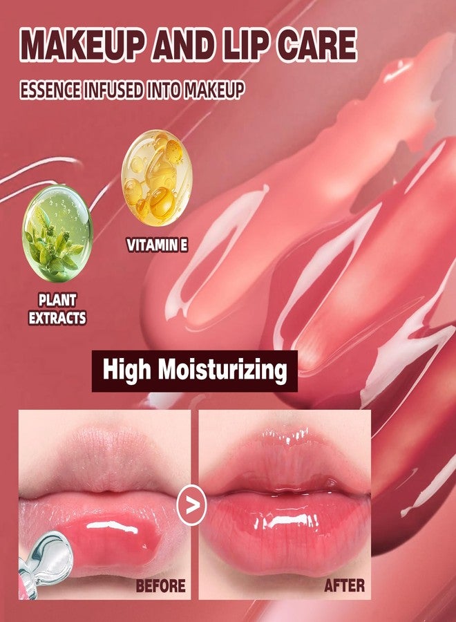 DENESTUP Hydrating Lip Gloss Lip Jam Set, Tinted Lip Gloss Plumping Glossy Jelly Liquid Lipstick Glitter Lipgloss High Shine Lipgloss for Women (4 Colors Set) - Image 5