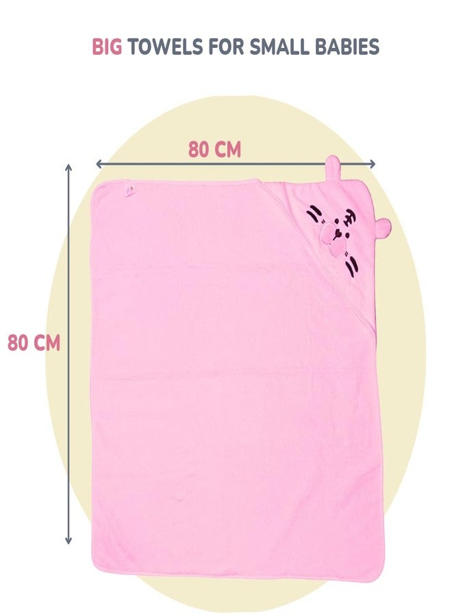 RV Mart Baby Hooded Bath Towel Soft 100% Cotton Super Absorbent Wrap Bathrobe Style Tiger Pink for Newborns Infant & Toddlers Boys and Girls - Image 4