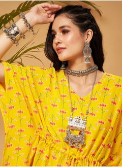 SASSAFRAS Floral Print Ruched Waist Batwing Sleeves Top by Styli  - Image 4