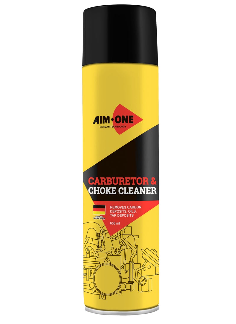 AIM-ONE Aim One Carburetor & Choke Cleaner 650ml - Removes Carbon Deposits - Oils - Tar Deposits 