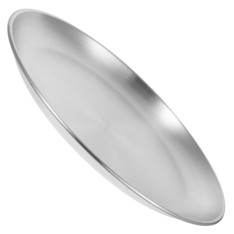 1Pc Stainless Steel Bakeware Round Pan Dish Plate Cuisine Storage Plate - Image 1